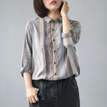 2020 Spring Fashion Korean Style Ladies Linen Tops And Blouses Women Striped Shirts Loose Casual Lapel Women Clothes LT959S30
2020 Spring Fashion Korean Style Ladies Linen Tops And Blouses Women Striped Shirts Loose Casual Lapel Women Clothes LT959S30