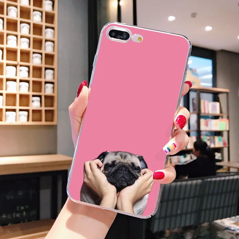 Funny Pug Cute Transparent Phone Case Coque For iPhone xr 7 8 6 6S Plus x XS MAX 5 5S Soft TPU Phone Cover For iPhone 8 7 Plus
Funny Pug Cute Transparent Phone Case Coque For iPhone xr 7 8 6 6S Plus x XS MAX 5 5S Soft TPU Phone Cover For iPhone 8 7 Plus