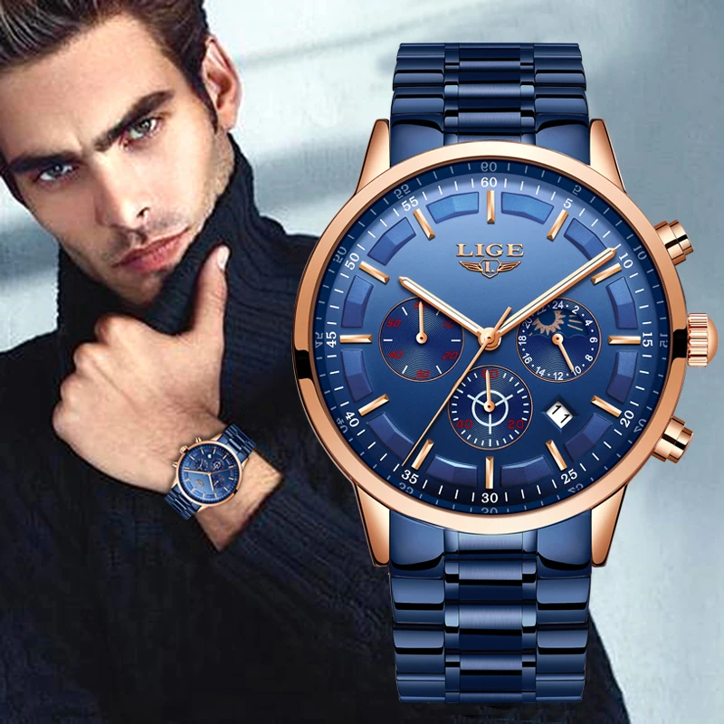 LIGE Brand Men's Fashion Watches Men Sport Waterproof Quartz Watch Man Full Steel Military Clock Wrist watches Relogio Masculino
LIGE Brand Men's Fashion Watches Men Sport Waterproof Quartz Watch Man Full Steel Military Clock Wrist watches Relogio Masculino