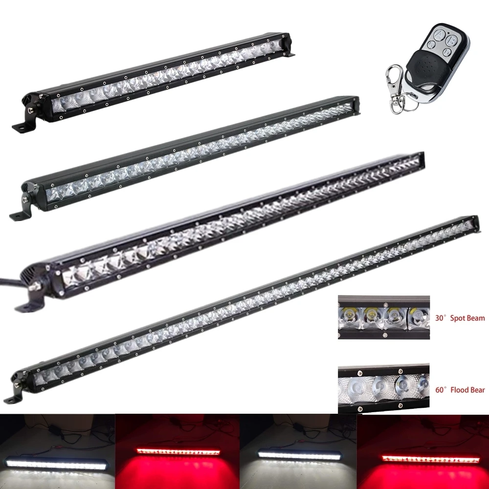 

Strobe White Red Slim 21 31 41 51 inch Single Row LED Light Bar 3D Offroad Truck ATV SUV Car 100W 150W 200W 250W Free Harness