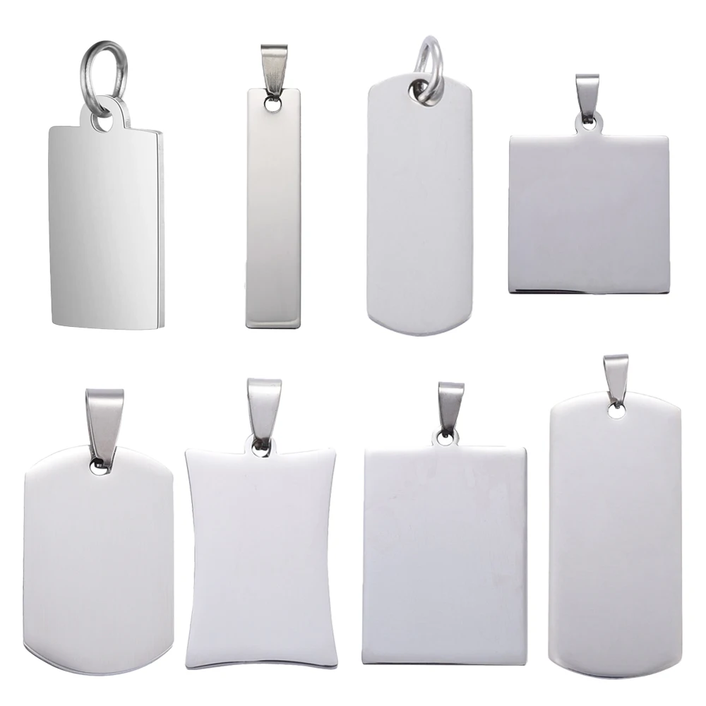 

20pcs 304 Stainless Steel Pendants Rectangle Stamping Blank Tag Pendants for DIY jewelry making bracelets necklace bijoux femme