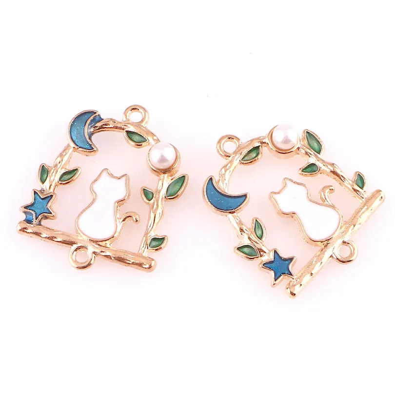 10pcs Cat Moon 22*27mm Alloy Pearl Enamel Charms Jewelry Making Drop Oil Pendant DIY fit Bracelet Necklace Fashion Accessory
10pcs Cat Moon 22*27mm Alloy Pearl Enamel Charms Jewelry Making Drop Oil Pendant DIY fit Bracelet Necklace Fashion Accessory