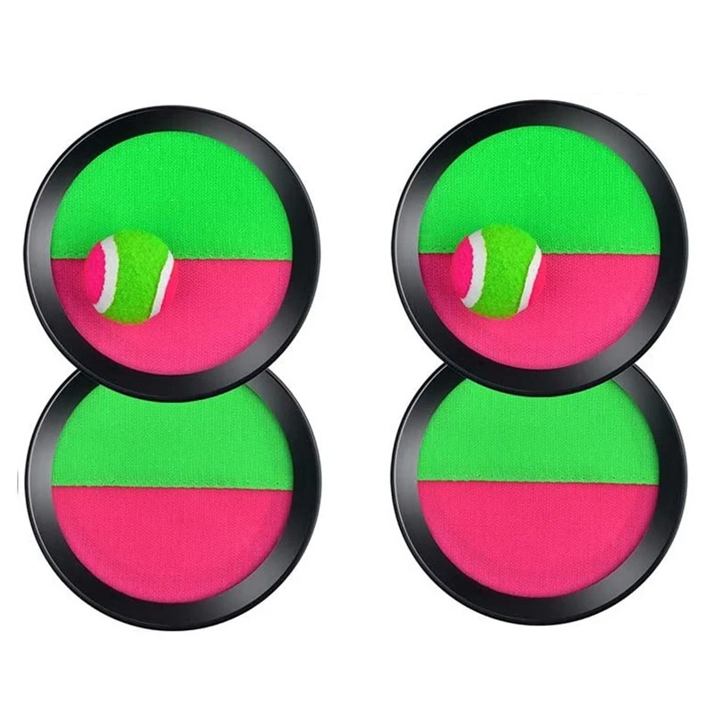 2 Set Toss Catch Ball Paddle Game Toys With Balls 4 Paddles For Outdoor Games Kids/Adults/Family |