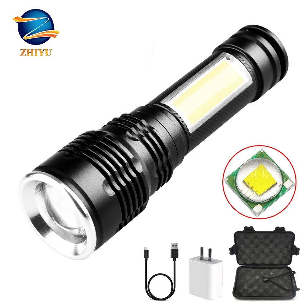 ZHIYU Ultra Bright LED Flashlight, with Hand Strap USB Rechargeable Torch with Built-in 18650 Battery Tactical Zoom Flashlight
ZHIYU Ultra Bright LED Flashlight, with Hand Strap USB Rechargeable Torch with Built-in 18650 Battery Tactical Zoom Flashlight