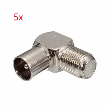 5Pcs/set 90 Degree Right Angled TV Aerial Cable Connector RF Coaxial F Female to TV Male Plug to Female Socket
5Pcs/set 90 Degree Right Angled TV Aerial Cable Connector RF Coaxial F Female to TV Male Plug to Female Socket