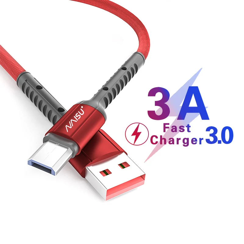 NAISU 3A Fast Charging Cable QC3.0 Nylon 1M Micro USB Type C Data Cable For Huawei Samsung Xiaomi Mobile Phone Charge Cord 2020
NAISU 3A Fast Charging Cable QC3.0 Nylon 1M Micro USB Type C Data Cable For Huawei Samsung Xiaomi Mobile Phone Charge Cord 2020