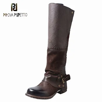 Leather color matching belt buckle thick low heel thick bottom distressed retro high boots neutral handsome knight boots
Leather color matching belt buckle thick low heel thick bottom distressed retro high boots neutral handsome knight boots