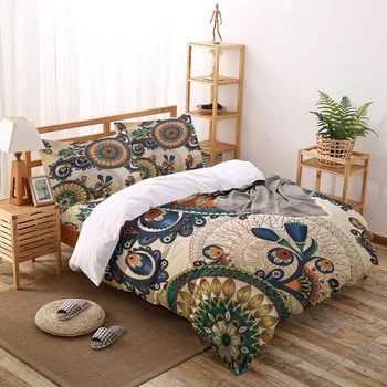 Geometric Circular Silhouette Flowers Leaves Texture Printed Duvet Cover Set 4 Piece Bedding Set Home Textile Customizable
Geometric Circular Silhouette Flowers Leaves Texture Printed Duvet Cover Set 4 Piece Bedding Set Home Textile Customizable