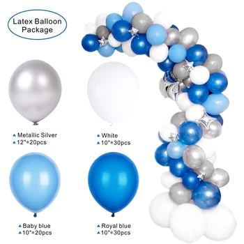 100pcs High Quality Thick Silver White Blue Color Balloon Set Latex Balloon Wedding Birthday Ceremony Party Decoration Ballons 
100pcs High Quality Thick Silver White Blue Color Balloon Set Latex Balloon Wedding Birthday Ceremony Party Decoration Ballons