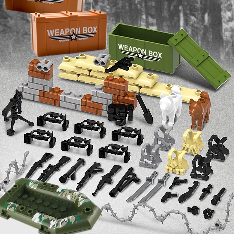 

Military Swat Weapon Box Building Blocks Guns Pack City Police Building Bricks Moc Parts Accessories MOC Brick Boys Gift Toys