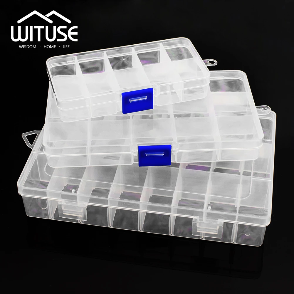 1pc Grids Compartments Plastic 10 15 24 Slots Compartment Adjustable Jewelry Transparent Clear Storage Box Case Organizer Holder
1pc Grids Compartments Plastic 10 15 24 Slots Compartment Adjustable Jewelry Transparent Clear Storage Box Case Organizer Holder
