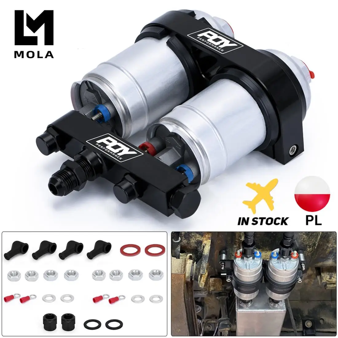 One PC Double Hole Fuel Pump Bracket With Logo + Two Pieces 044 300LPH LD2642+FPB044 | Автомобили и мотоциклы