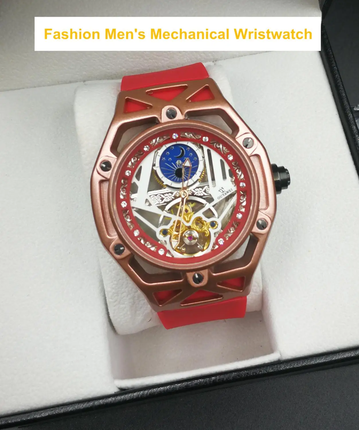 Luxury Gold Self Wind Mechanical Men Wristwatch Fashion Waterproof Skeleton Tourbillon Automatic Man Watch Relogio Masculino
Luxury Gold Self Wind Mechanical Men Wristwatch Fashion Waterproof Skeleton Tourbillon Automatic Man Watch Relogio Masculino