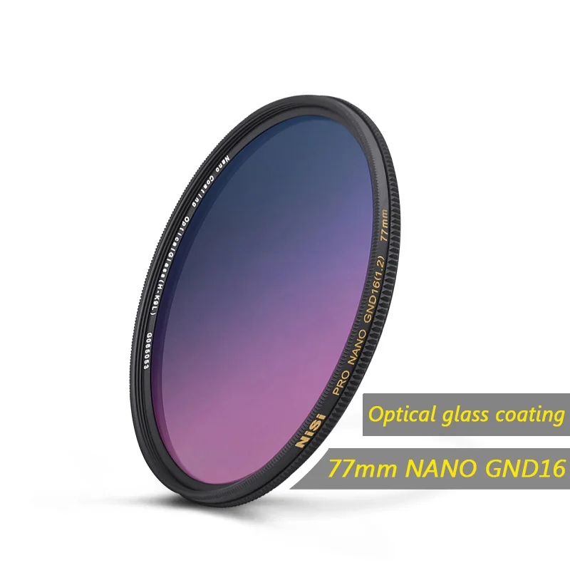 

NisiPRO NANO MC GND16 (1.2) GC-GRAY Graduated Neutral Density 67mm 72mm 77mm 82mm Optical Glass Filter