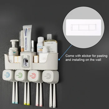 New Wall Mounted Toothbrush Holder Storage Shelf Toothbrush Organizer Automatic Toothpaste Dispenser With 4 Cups 8 Brush Slots
New Wall Mounted Toothbrush Holder Storage Shelf Toothbrush Organizer Automatic Toothpaste Dispenser With 4 Cups 8 Brush Slots