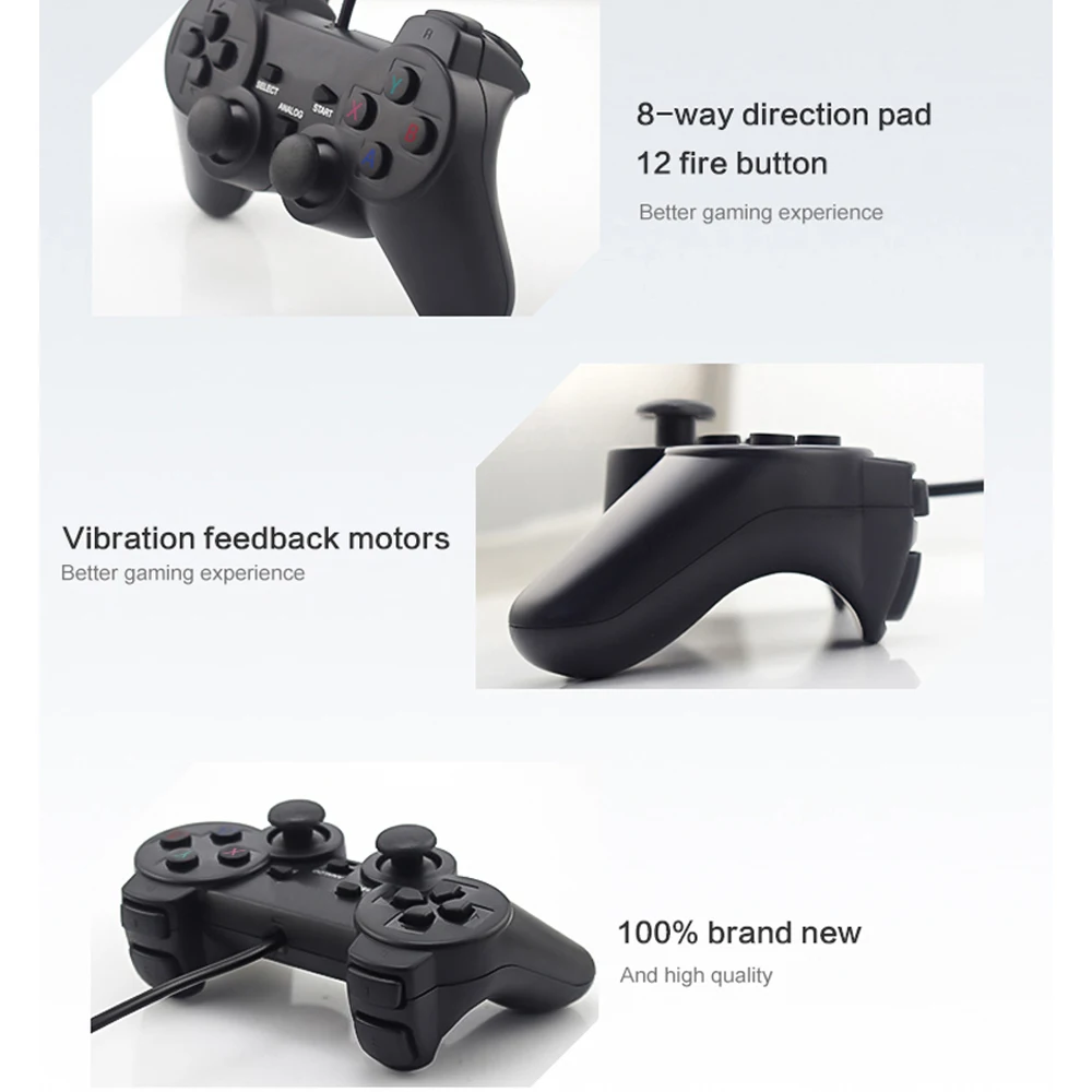 Controlador con cable USB, Joystic de juego, Joystick de vibración para playstation para WinXP/Win7/Win8/Win10 para PC, ordenador y portátil Controlador con cable USB, Joystic de juego, Joystick de vibración para playstation para WinXP/Win7/Win8/Win10 para PC, ordenador y portátil