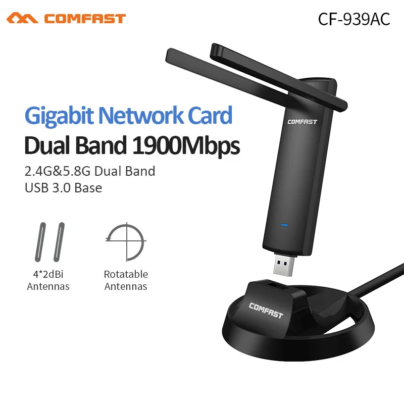 RTL8814AU Gigabit 2.4G/5.8GHz Dual Band Support 802.11 ac 1900Mbps USB 3.0 WI-FI Wifi Wireless Adapter AP Network Card | Компьютеры и