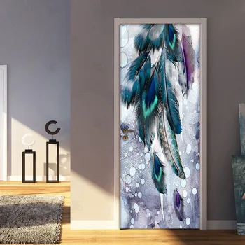 DIY Creative Self-adhesive 3D Door Sticker Modern Fashion Color Feather Living Room Bedroom Door Mural PVC Waterproof Wall Paper 
DIY Creative Self-adhesive 3D Door Sticker Modern Fashion Color Feather Living Room Bedroom Door Mural PVC Waterproof Wall Paper