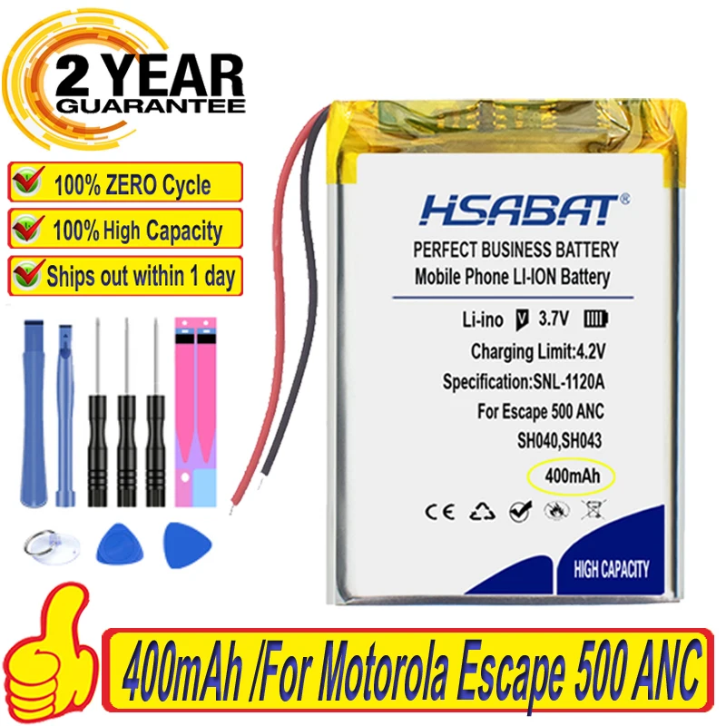 Топ-бренд 100% новый аккумулятор 400 мАч для Motorola Escape 500 ANC 800 SH040 SH043 Аккумуляторы