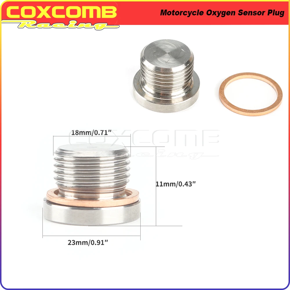 

M18x1.5mm 5/16" Hex Cap O2 Oxygen Sensor Hex Bolt Bung Plug Automobiles Stainless Steel Fit For Custom Exhaust Header Down Pipes