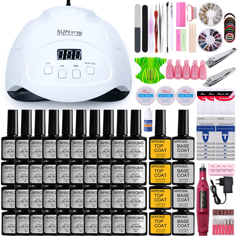 Manicure Set Nail Kit Nail Set 40/30/20/10 Soak Off Nail Gel Set Electric Nail Drill Machine UV LED Nail Lamp Dryer Nail Tools
Manicure Set Nail Kit Nail Set 40/30/20/10 Soak Off Nail Gel Set Electric Nail Drill Machine UV LED Nail Lamp Dryer Nail Tools