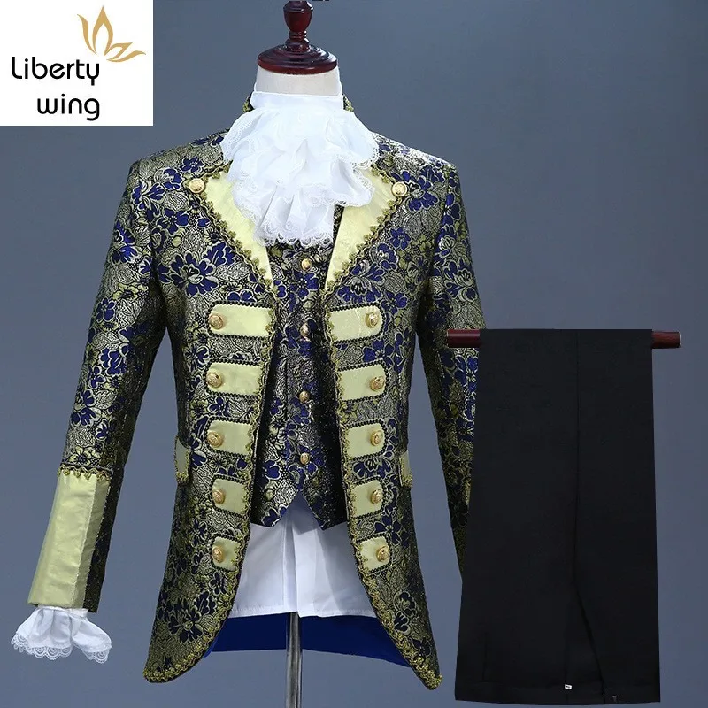 British Vintage Mens Prince Stage Play Costume Floral Embroidery Court Performance Blazer Suit Jacket Pants Vest Cosplay Set
British Vintage Mens Prince Stage Play Costume Floral Embroidery Court Performance Blazer Suit Jacket Pants Vest Cosplay Set