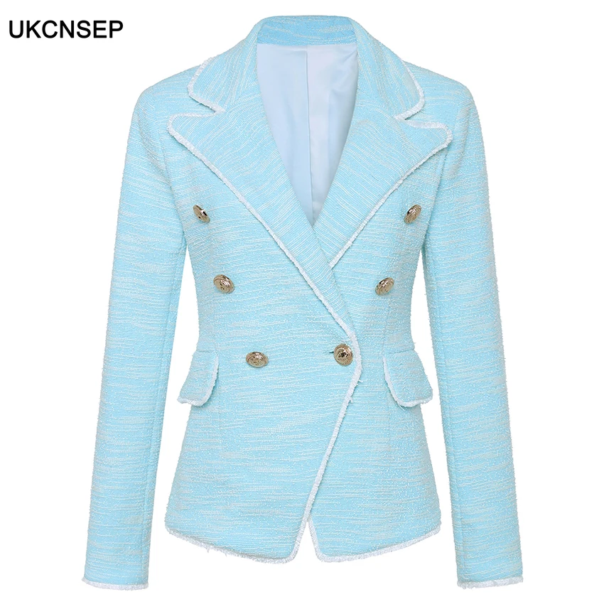 UKCNSEP 2020 New Fashion Designer Blazer High Quality Women's Tassel Fringe Metal Buttons Double Breasted Tweed Blazer Jacket
UKCNSEP 2020 New Fashion Designer Blazer High Quality Women's Tassel Fringe Metal Buttons Double Breasted Tweed Blazer Jacket
