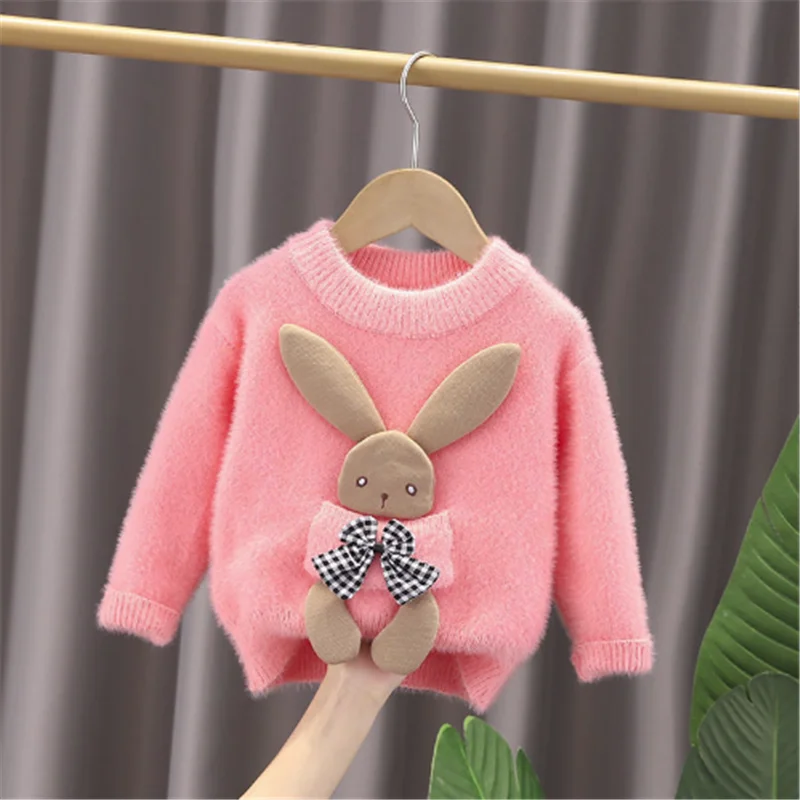 

Girls Cute Sweaters Autumn Winter Children Casual Pullover Sweater Clothes For Baby Kids Underwear Tops Toddler Costume 3 4 5Y