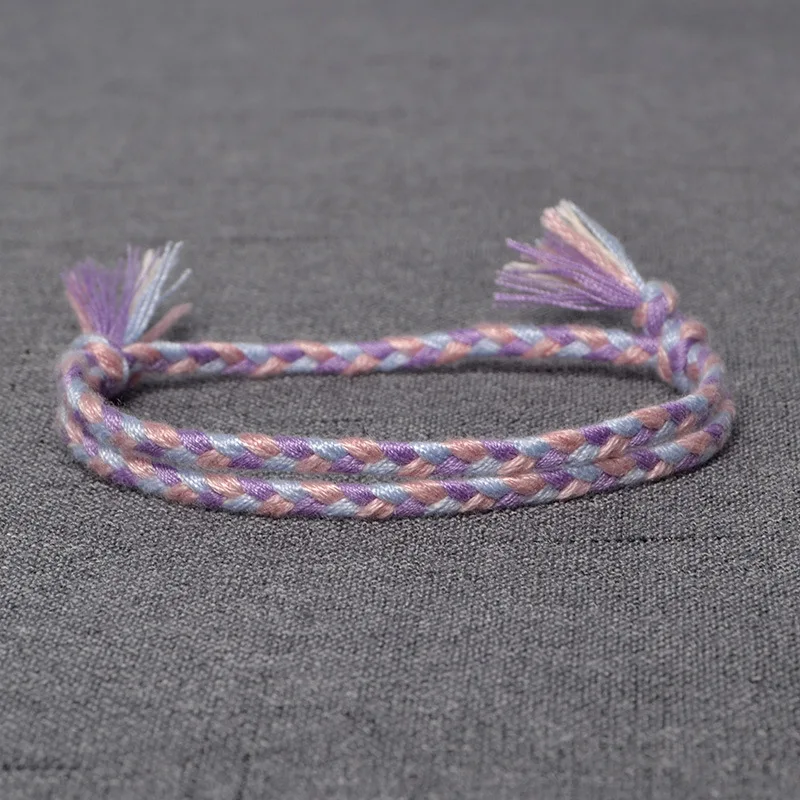 Bracelet amitié tissu bleu violet Bracelet amitié tissu bleu violet