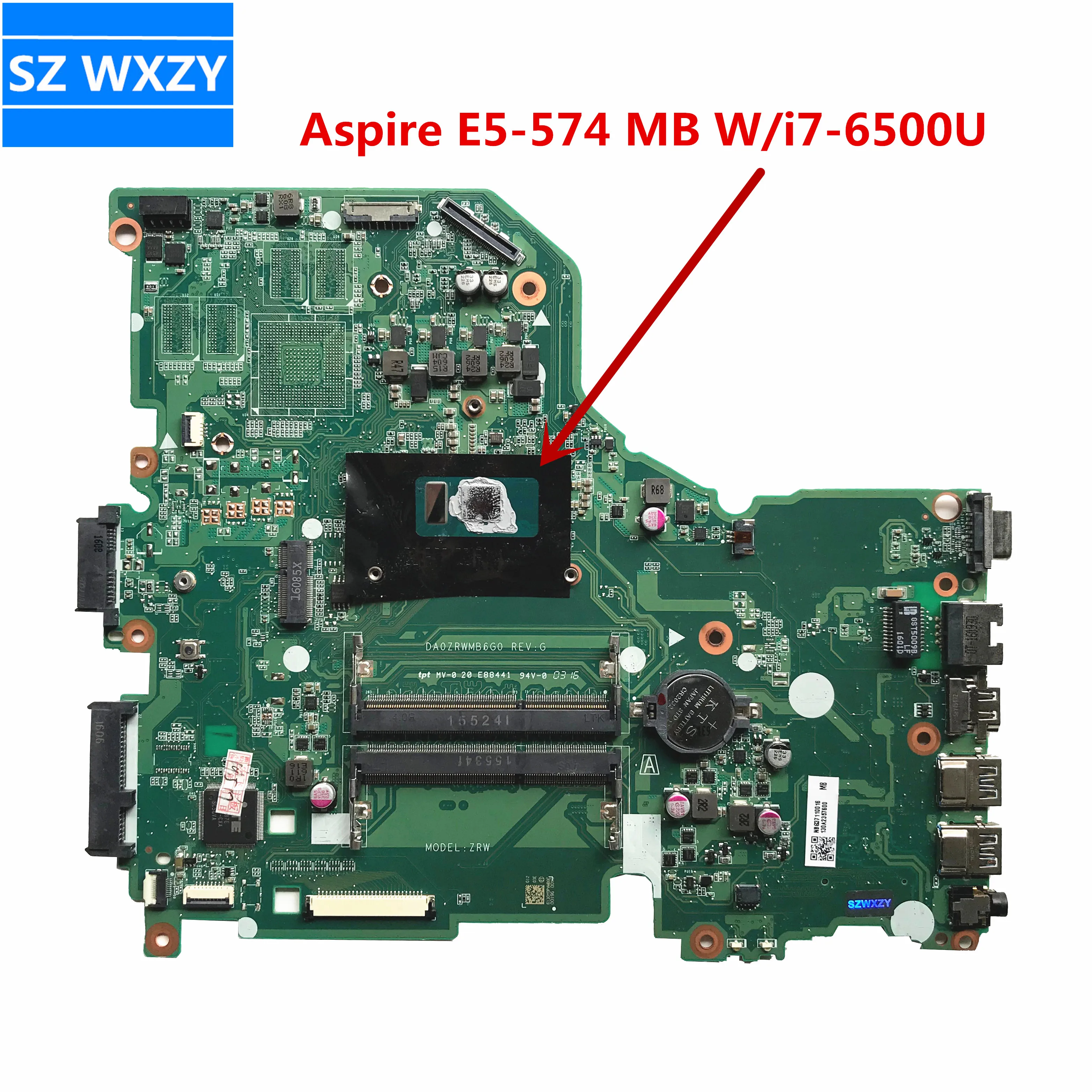 Оригинальная материнская плата для ноутбука ACER Aspire E5-574 с процессором i7-6500U DA0ZRWMB6G0