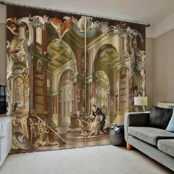 Customized size Luxury Blackout 3D Window Curtains For Living Room European architectural style church Decoration curtains
Customized size Luxury Blackout 3D Window Curtains For Living Room European architectural style church Decoration curtains