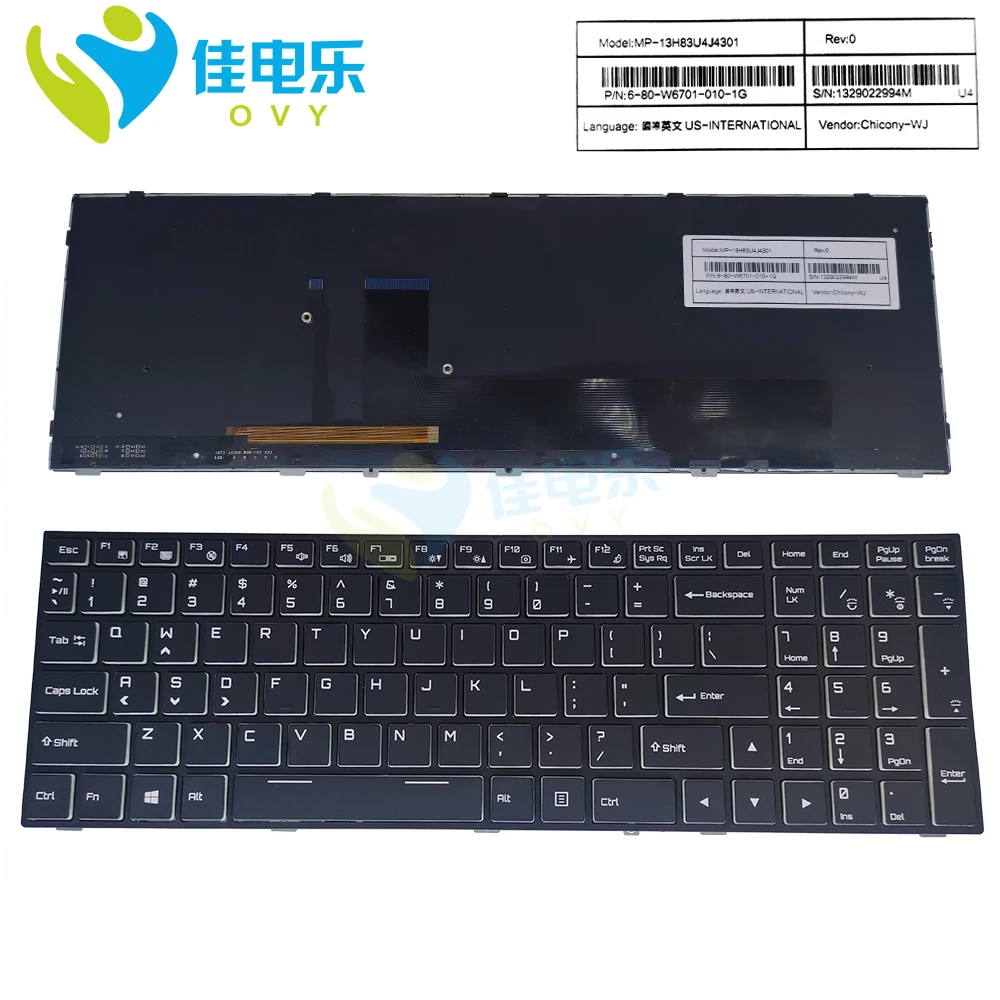 

US English RGB Backlit Keyboard For Hasee Z7 SP7D1 SP7S1 Z8-KP7S2 G8-KP7S1 For Thunderobot ST Pro-P1A Pro-P1B 6-80-W6701-010-1G