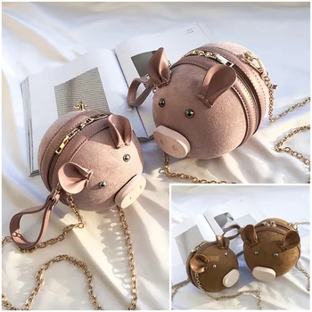 Leather Pig Small Round Bag Women Bag Chain Female Shoulder Messenger Bag Wrist Bag Fashion Party Cute Cartoon Coin Purse
Leather Pig Small Round Bag Women Bag Chain Female Shoulder Messenger Bag Wrist Bag Fashion Party Cute Cartoon Coin Purse