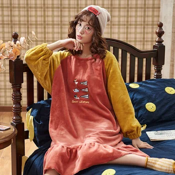 Coral Fleece Winter Women Flannel Nightdress Homewear Thick Nightwear Home Clothing Warm Bathrobe Sleepwear Intimate Lingerie
Coral Fleece Winter Women Flannel Nightdress Homewear Thick Nightwear Home Clothing Warm Bathrobe Sleepwear Intimate Lingerie