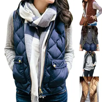 Plus Size Womens coats Autumn Winter Sleeveless Pockets Zipper Warm Loose Waistcoat Ladies down coats
Plus Size Womens coats Autumn Winter Sleeveless Pockets Zipper Warm Loose Waistcoat Ladies down coats
