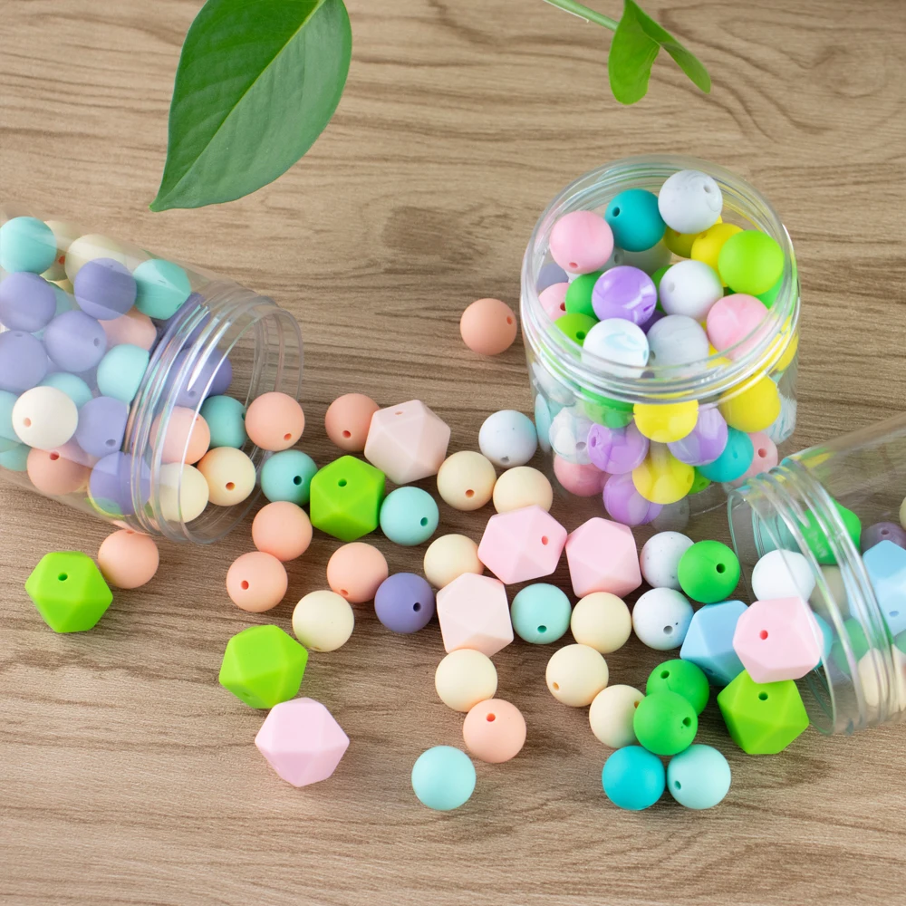 15mm Round Silicone Beads Baby Teether Teething Chew Chain Handmaking DIY Silicone Round Beads with Regular hexahedron Beads
15mm Round Silicone Beads Baby Teether Teething Chew Chain Handmaking DIY Silicone Round Beads with Regular hexahedron Beads