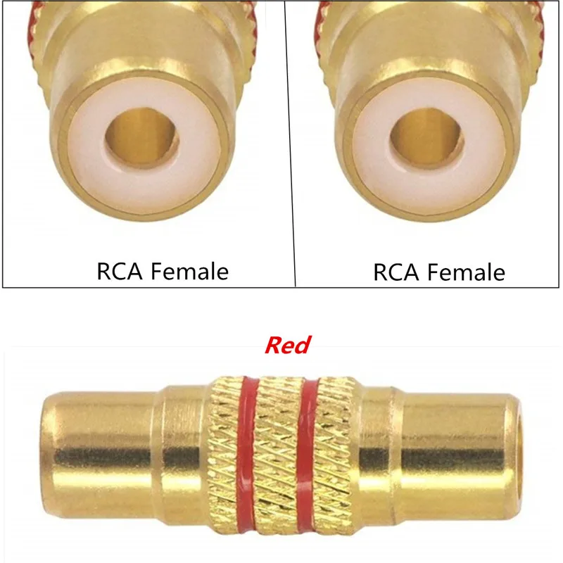 RCA Connectors High Quality RCA Female to Female Jack Socket Straight Adapter Gold Plated Speaker Audio Connector
RCA Connectors High Quality RCA Female to Female Jack Socket Straight Adapter Gold Plated Speaker Audio Connector