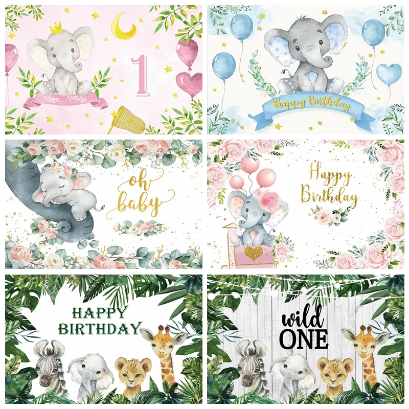 Baby Elephant Birthday Photography Backdrop Flowers Balloon Party Decor Photocall Background Photographic Photo Studio Photozone
Baby Elephant Birthday Photography Backdrop Flowers Balloon Party Decor Photocall Background Photographic Photo Studio Photozone