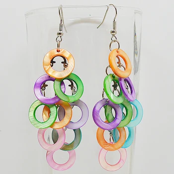 Multicolor Flat round Shell Earrings Real Shell Coin Earring Handmade Jewelry Charming Women Wedding Birthday Party Gift 
Multicolor Flat round Shell Earrings Real Shell Coin Earring Handmade Jewelry Charming Women Wedding Birthday Party Gift