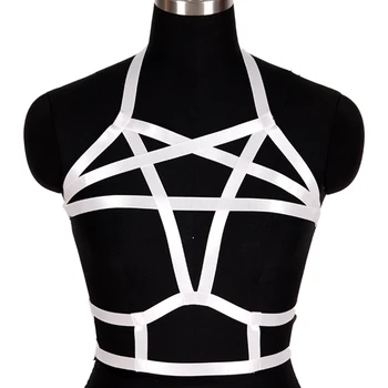 Pentagram Strappy Harness Tops Hollow Out Body Cross Cage Bra Cupless Black Adjust Lingerie Fetish Gothic Plus Size for Women
Pentagram Strappy Harness Tops Hollow Out Body Cross Cage Bra Cupless Black Adjust Lingerie Fetish Gothic Plus Size for Women