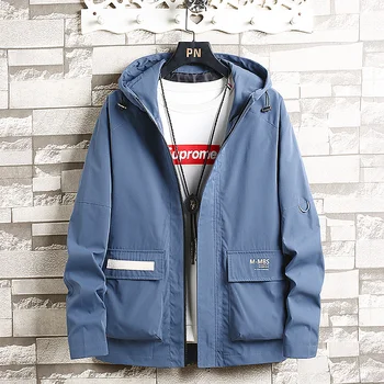 Blue Jacket Men Military Style Mens Windbreaker Jackets Back Letter Print Spring Autumn Hooded Outerwear Coat Jackets for Male
Blue Jacket Men Military Style Mens Windbreaker Jackets Back Letter Print Spring Autumn Hooded Outerwear Coat Jackets for Male