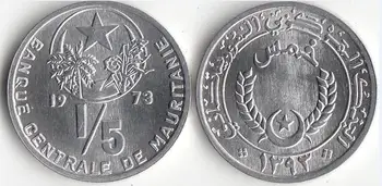 Mauritania 1/5 OUGUIYA 1973 editio Coins Africa New Original Coin Unc Collectible Real Rare Commemorative
Mauritania 1/5 OUGUIYA 1973 editio Coins Africa New Original Coin Unc Collectible Real Rare Commemorative