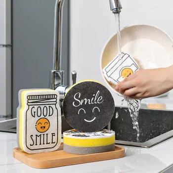 4PCS Creative Smiley Face Thick Cleaning Sponge Strong Decontamination Dish Washing Cloth Kitchen Cleaner Sponges Scouring Pads
4PCS Creative Smiley Face Thick Cleaning Sponge Strong Decontamination Dish Washing Cloth Kitchen Cleaner Sponges Scouring Pads
