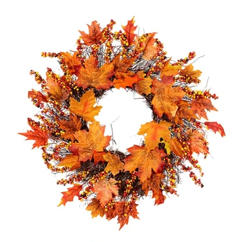 45/60cm Thanksgiving Autumn Wreath Artificial Maple Leaf Garland Door Window Decoration Halloween Party Supplies
45/60cm Thanksgiving Autumn Wreath Artificial Maple Leaf Garland Door Window Decoration Halloween Party Supplies