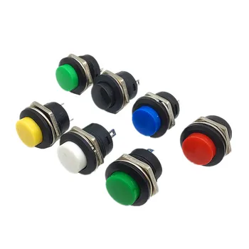 

5pcs R13-507 Momentary button switches OFF-ON reset switch 16MM Push Button Switch AC 6A/125V 3A/250V 7 colors