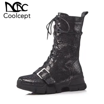 CoolCept Women Mid Calf Boots Warm Plush Fur Side Zipper Ridding Boots Fashion Square Heels Cross Strap Footwear Size 34-39 
CoolCept Women Mid Calf Boots Warm Plush Fur Side Zipper Ridding Boots Fashion Square Heels Cross Strap Footwear Size 34-39