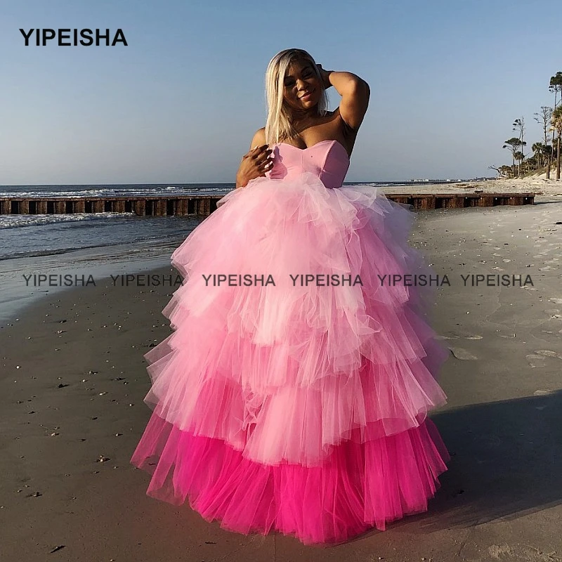 Yipeisha Pink Fuchsia Mix Color Puffy Prom Dresses Sweetheart Tiered Skirt Party Dress Girls Evening Gowns Quinceanera Wear
Yipeisha Pink Fuchsia Mix Color Puffy Prom Dresses Sweetheart Tiered Skirt Party Dress Girls Evening Gowns Quinceanera Wear