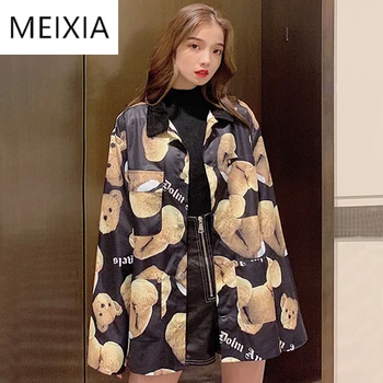 MEIXIA 2020 Spring Women Casual Blouse Turn-down Collar Single Breasted Loose Bear Blouse Pockets Lovely Long Blouse Coat
MEIXIA 2020 Spring Women Casual Blouse Turn-down Collar Single Breasted Loose Bear Blouse Pockets Lovely Long Blouse Coat