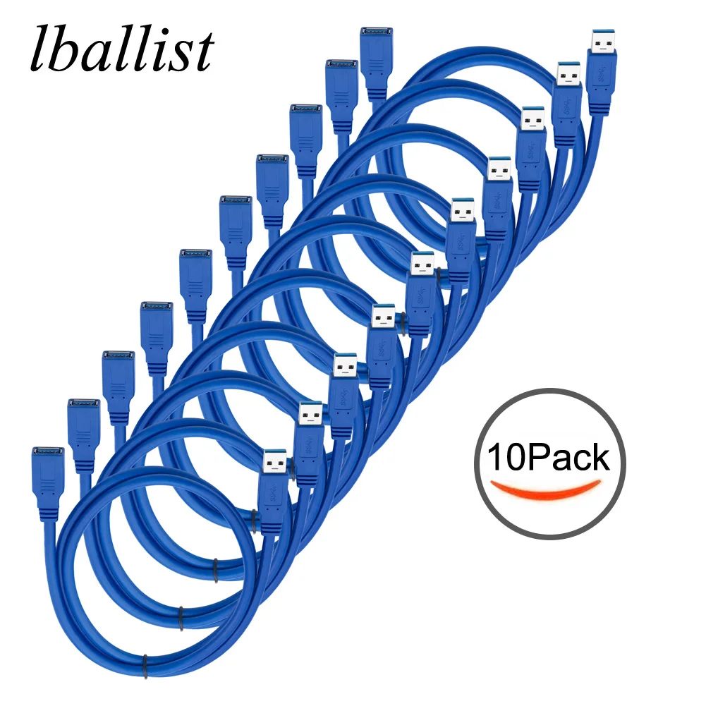Удлинительный кабель lbalism USB 3 0 штырь-гнездо м/ф фольга + Плетеный экранированный 30