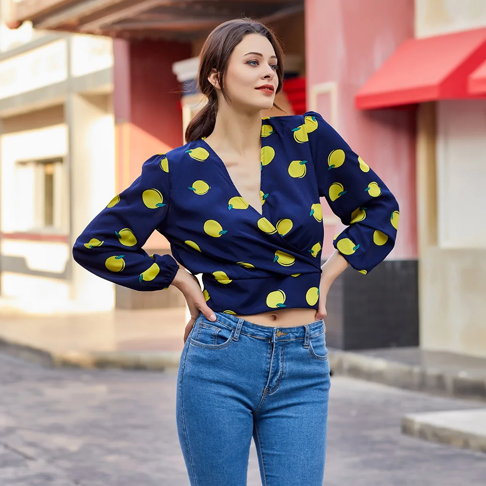 Bikitique Sexy Printed Crop Top Women Shirt Deep V Ropa Mujer Lantern Long Sleeve Short Womens Tops And Blouses Casual Shirt
Bikitique Sexy Printed Crop Top Women Shirt Deep V Ropa Mujer Lantern Long Sleeve Short Womens Tops And Blouses Casual Shirt